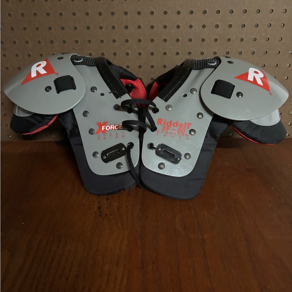 Riddell Kids Gray and Black Shoulder Pads